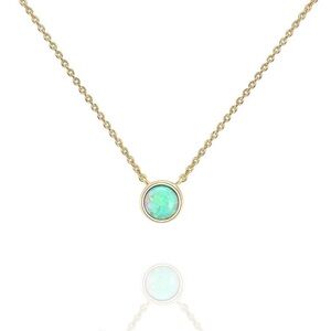 PAVOI 14K Gold Plated Opal Pendant Necklace